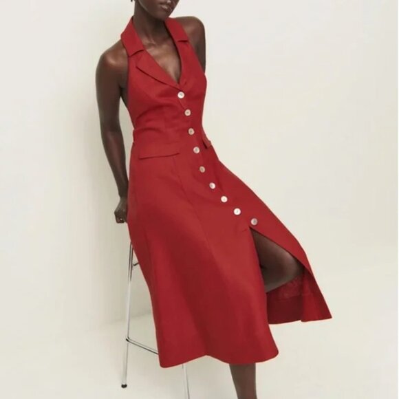 Reformation Red Midi Dress - Picture 3 of 10